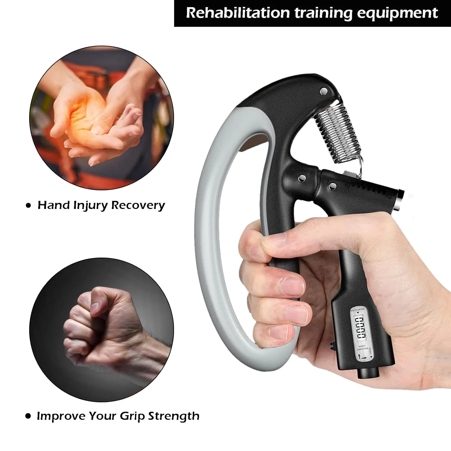 Grippy: Adjustable Hand Grip Strengthener with Built-In Counter, 10kg to 100kg Resistance Trainer for Wrist & Forearm Muscle Building - Image 7