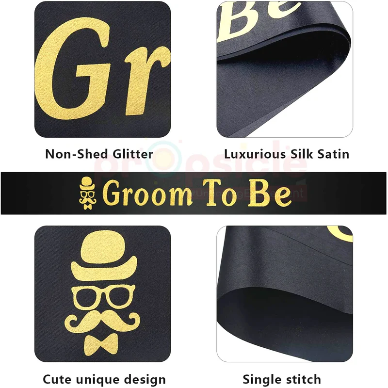 Groom To Be Printed Sashes (Black)(Pack of 1) - Image 3