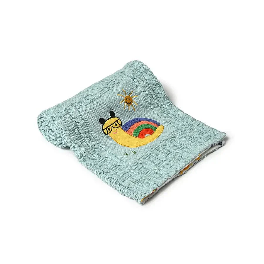 Grow Kind Picme Sherpa Aqua Baby Swaddle Blankets - Image 5