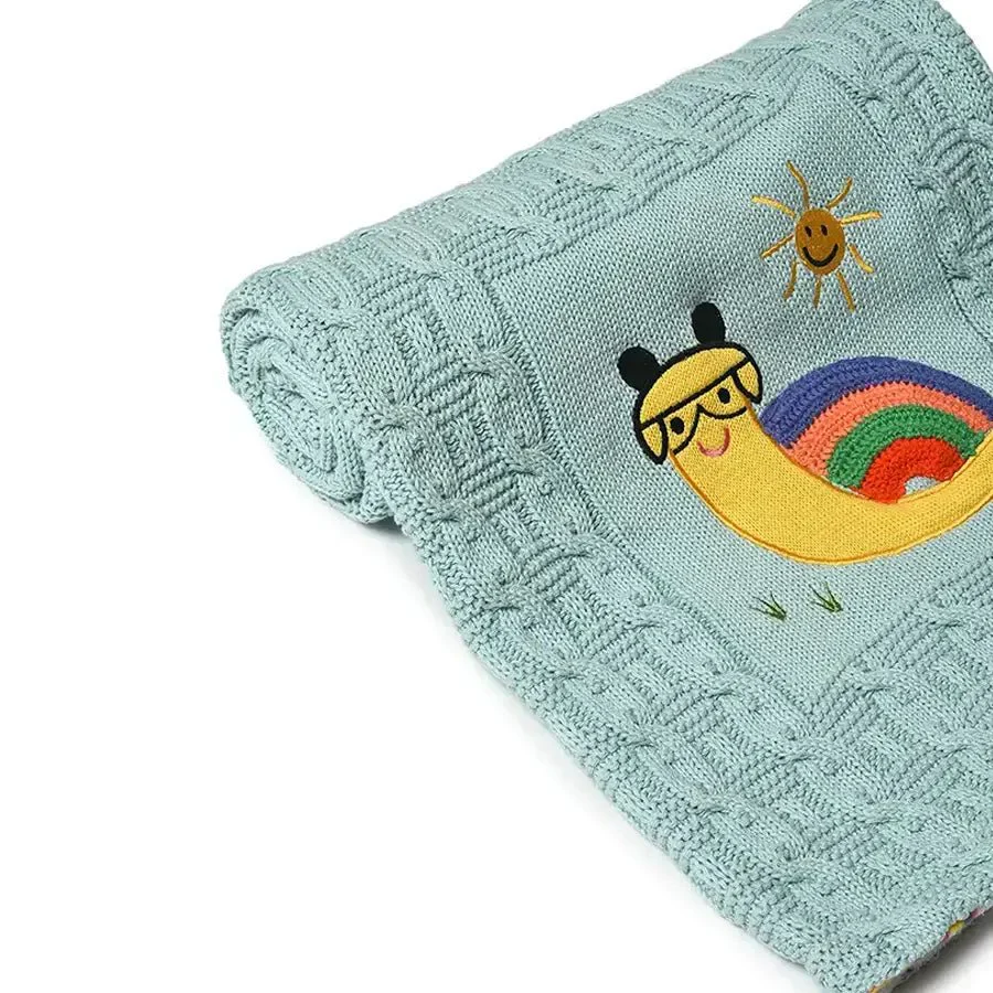 Grow Kind Picme Sherpa Aqua Baby Swaddle Blankets - Image 7