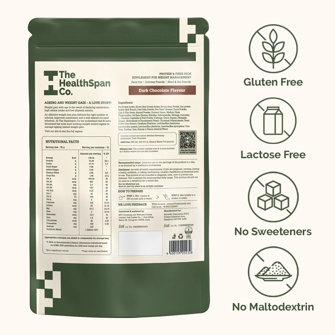 Gut Healthy Meal Replacement For Women & Men| High Protein Slim Shake 425gm - Image 8