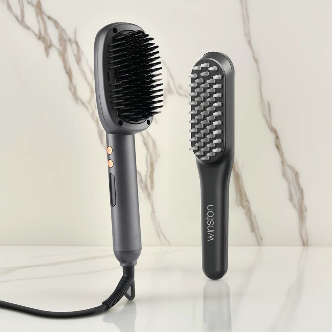 Hair Straightening Brush & LED Comb Combo - Image 2
