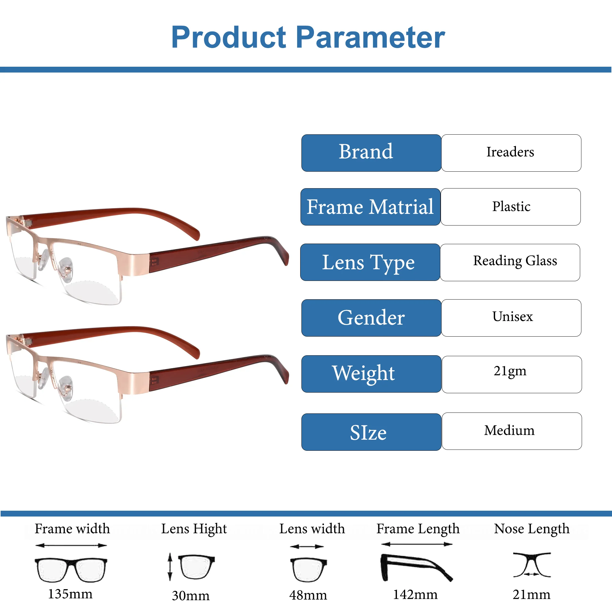 Half Frame Intelligent Zoom Reading Glasses(HFCKT01-D) - Image 13
