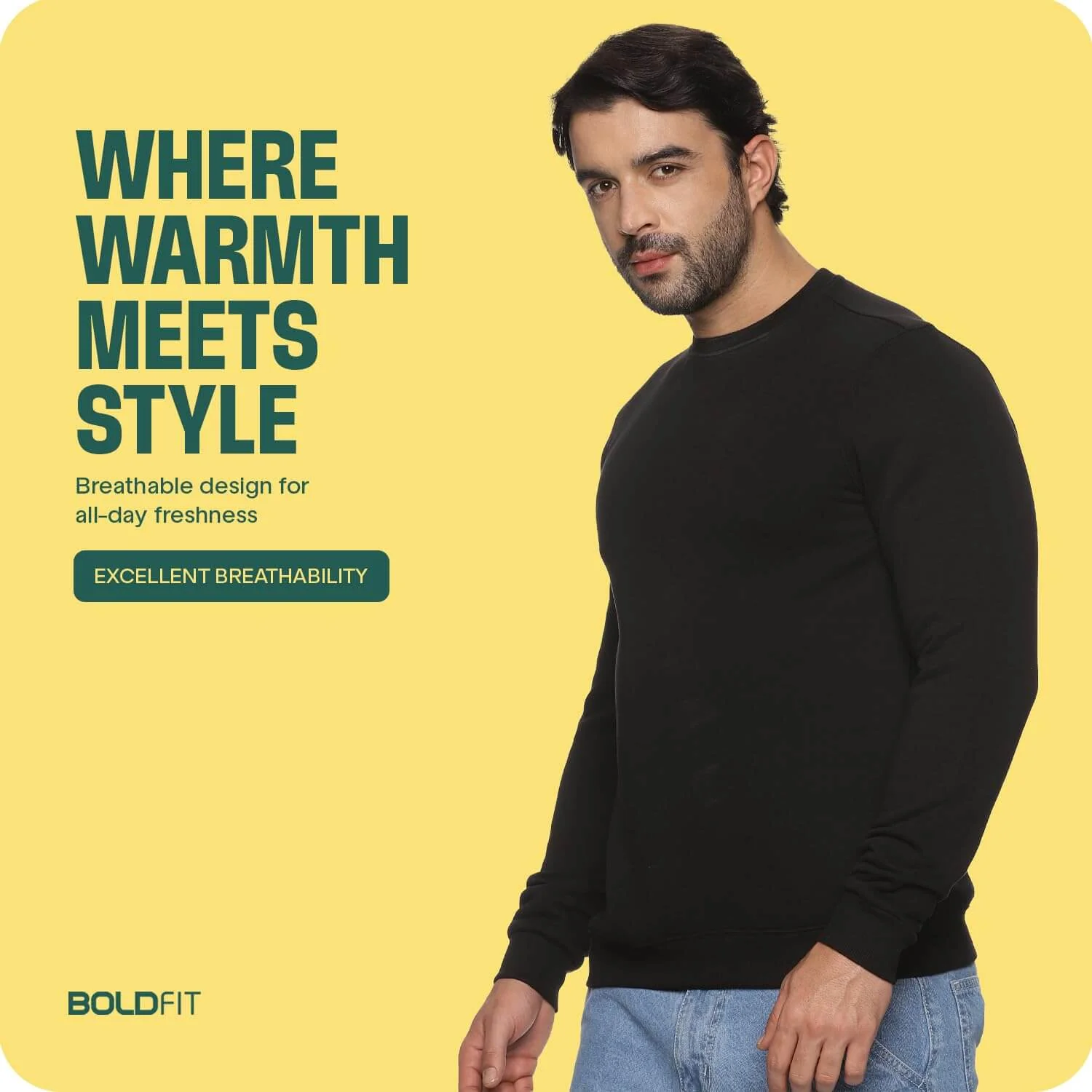 Half-zipper Sweatshirt for Men - Black - Image 17