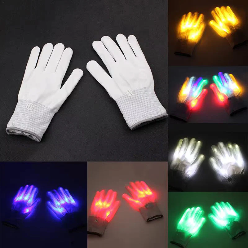 Halloween Party LED Gloves Luminous Flashing Color Changing Gloves 1pair - Image 3