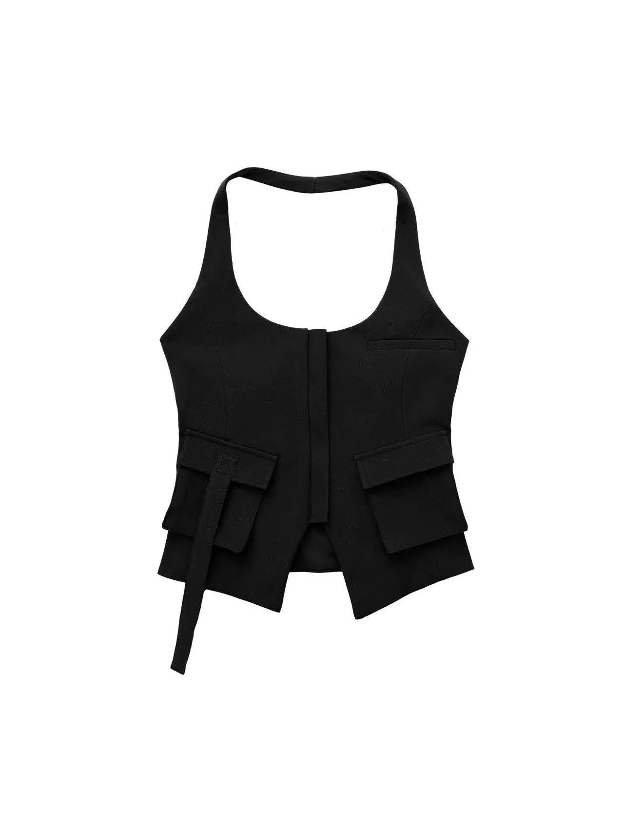 Halterneck Waistcoat Vest Top - Image 6