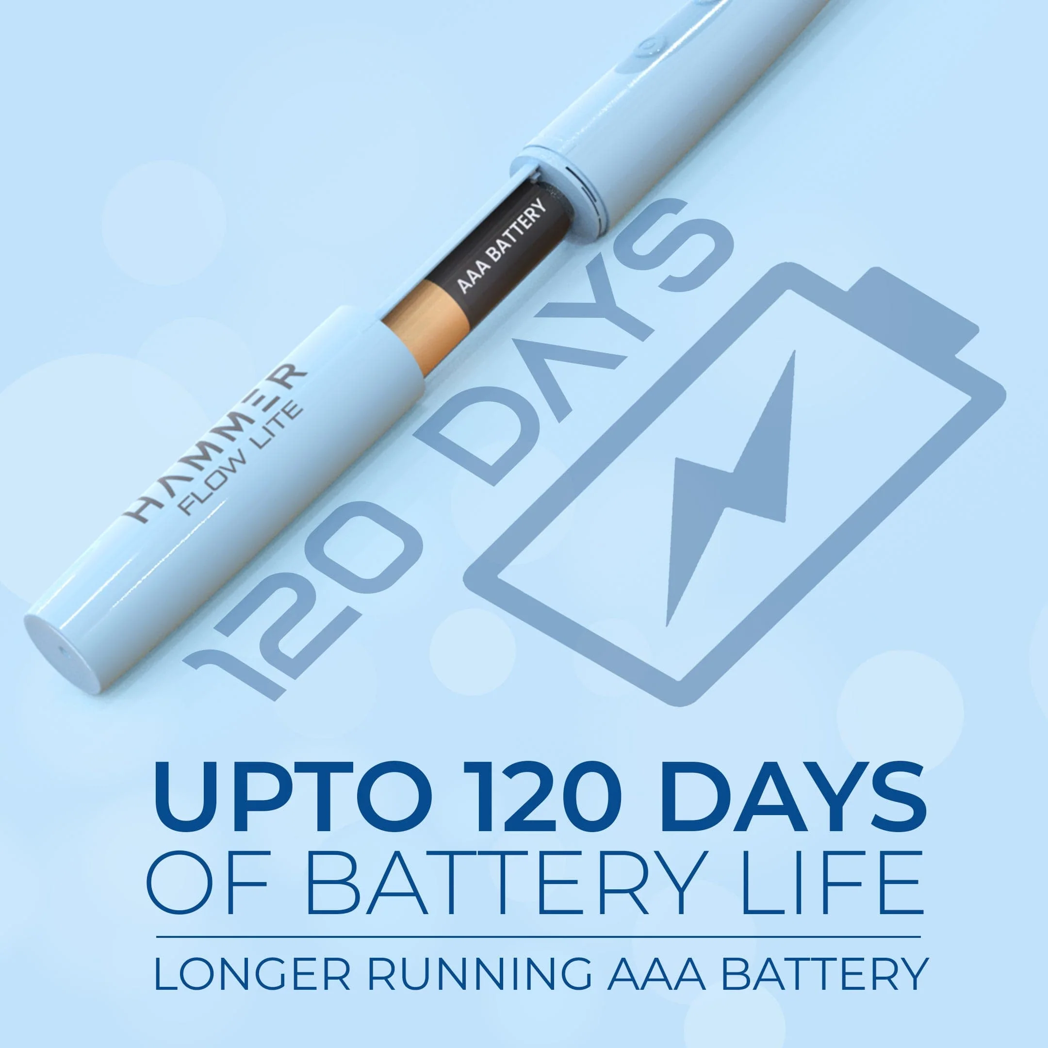 Hammer Flow Lite Electric Toothbrush with 120 Days Battery Backup - Image 9