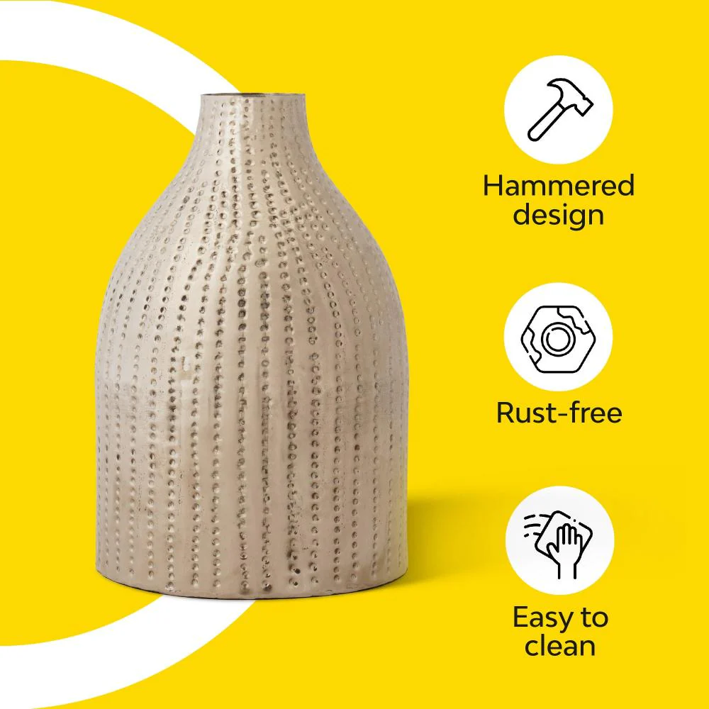 Hammered Line Metal Vase - Image 5