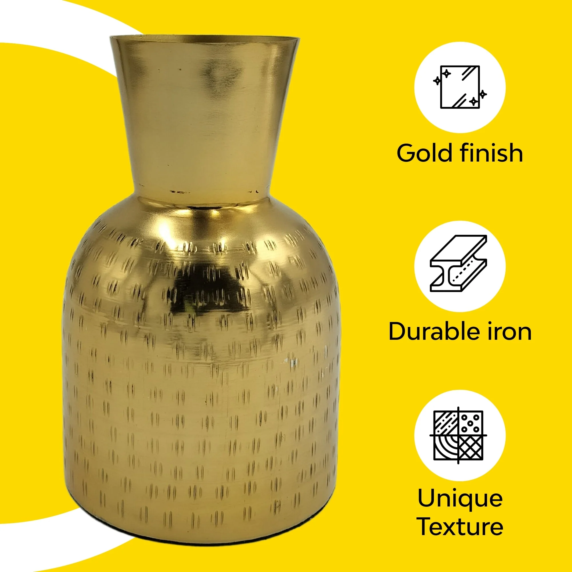 Hammered Metal Jar Vase - Image 14