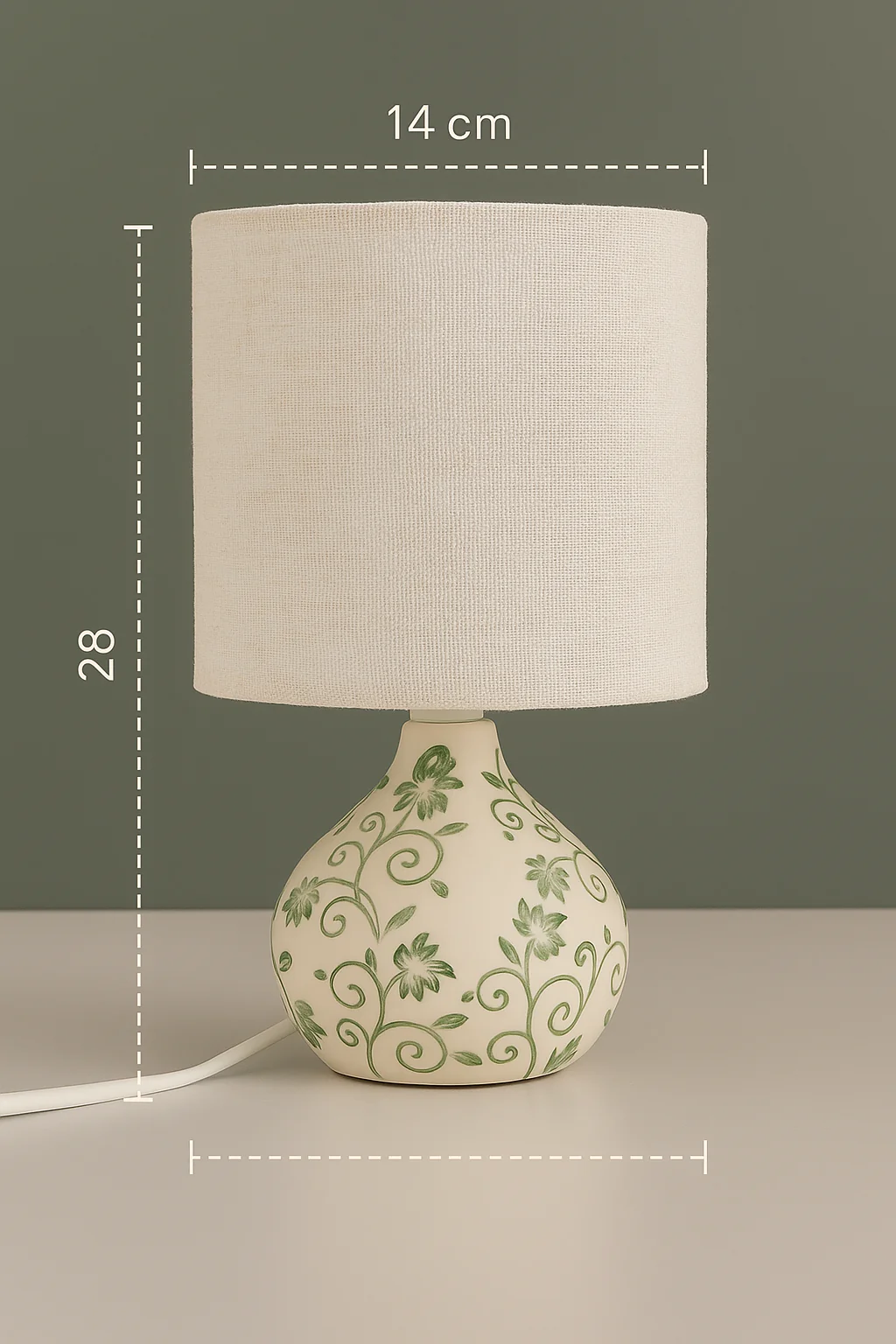 Handcrafted Ceramic Table Lamp with Linen Shade - Image 4