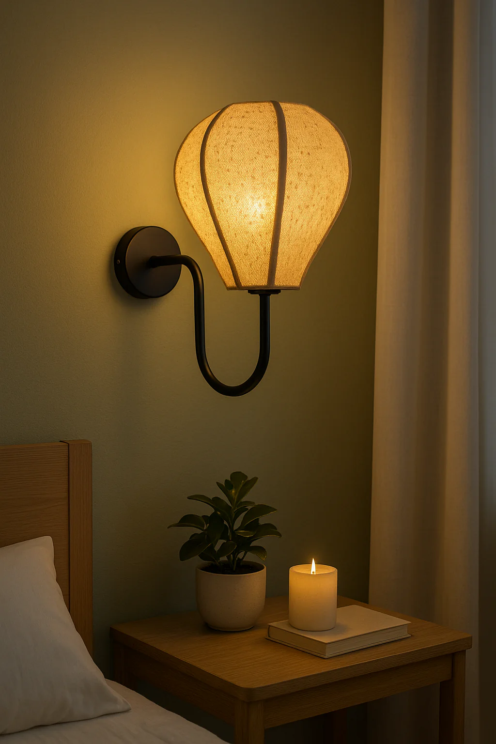 Handcrafted Fabric Wall Light for Home Decor - Image 2