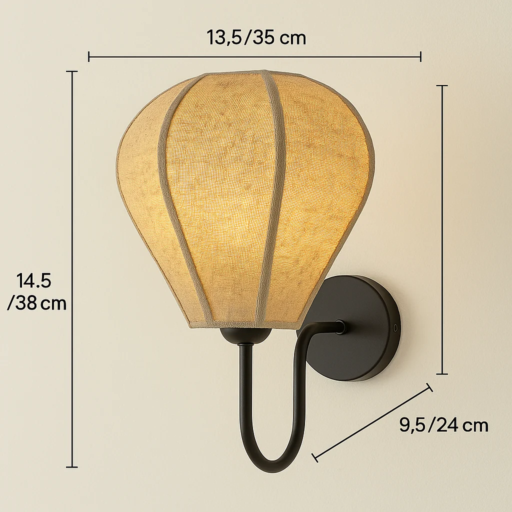 Handcrafted Fabric Wall Light for Home Decor - Image 3