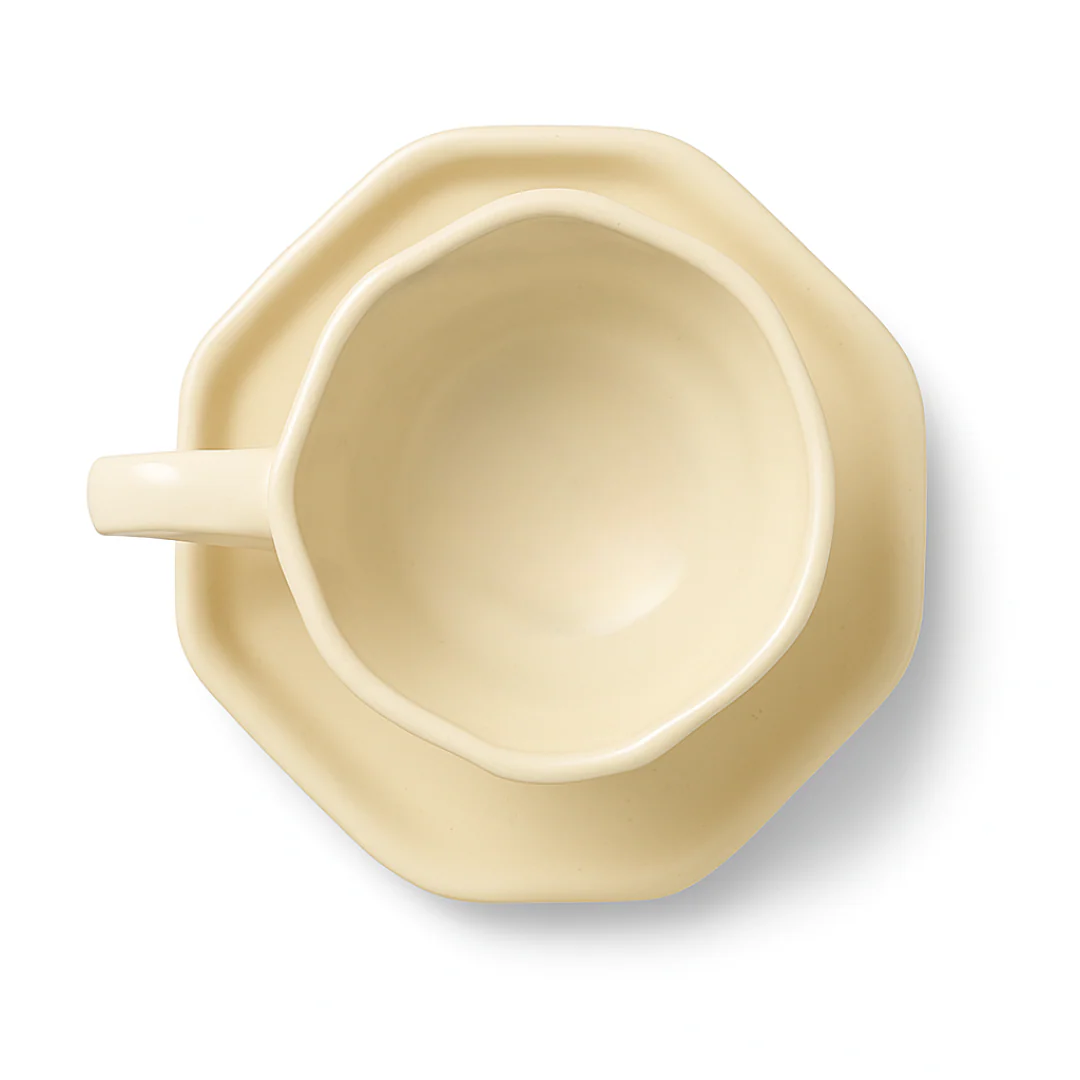 Handcrafted Strawberry Ceramic Cup & Saucer Set | Cream Coffee & Tea Mug for Home - Image 3