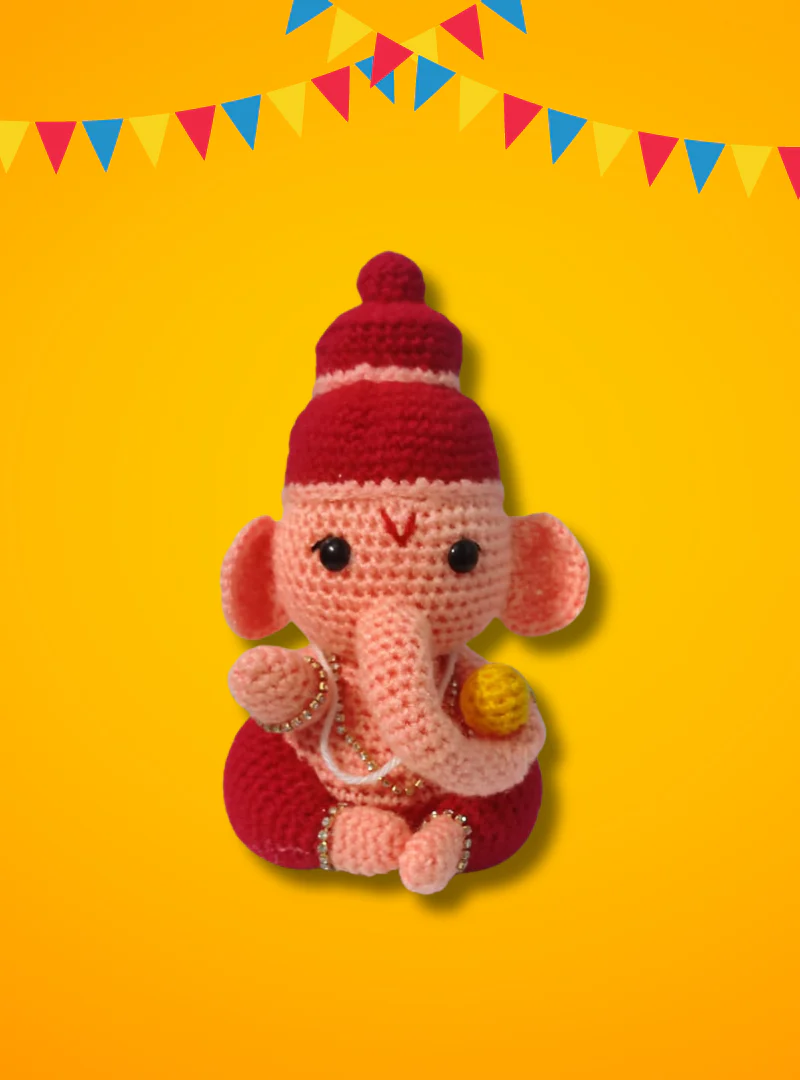 Handmade Crochet Ganesha Toy - Image 2
