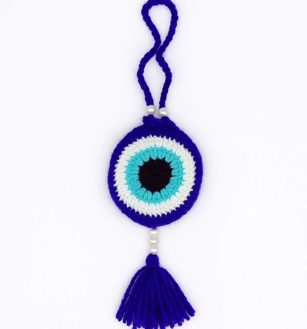 Handmade Crochet Rakhi with Evileye - Image 2