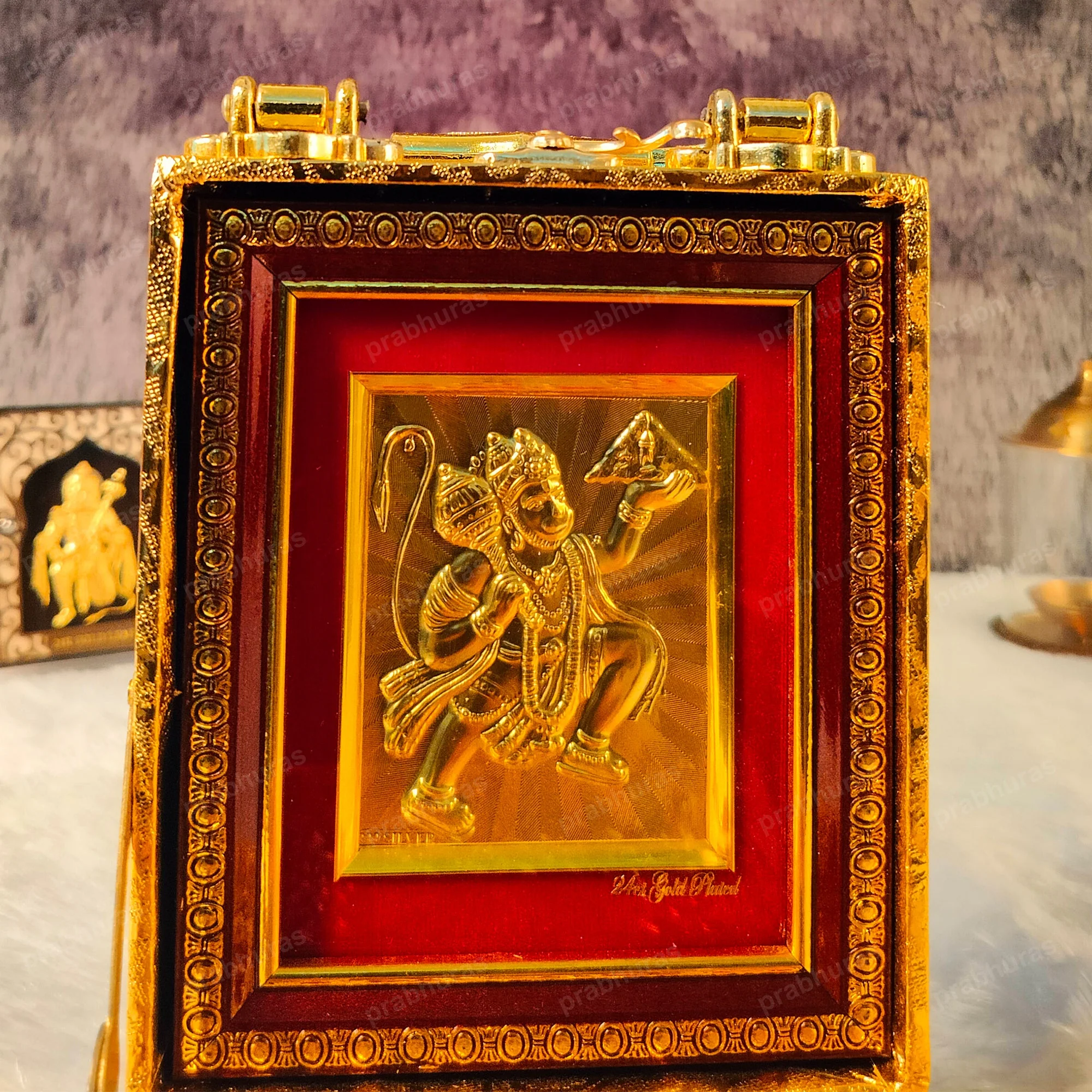 Hanuman ji With Attachi Gift Box Gold Coated - Image 5