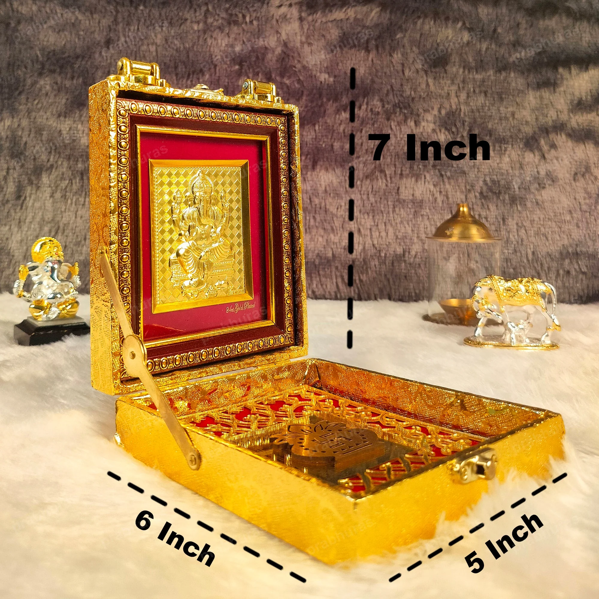 Hanuman ji With Attachi Gift Box Gold Coated - Image 8