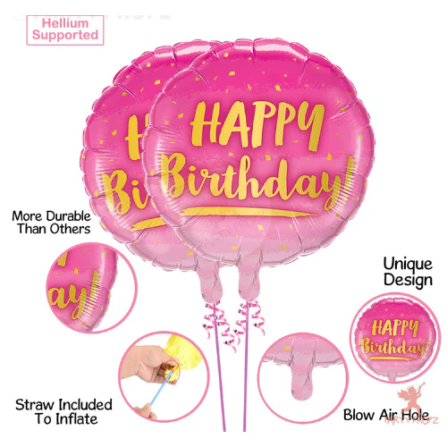 Happy Birthday Balloon Banquet (Pink) (Pack of 7) - Image 5