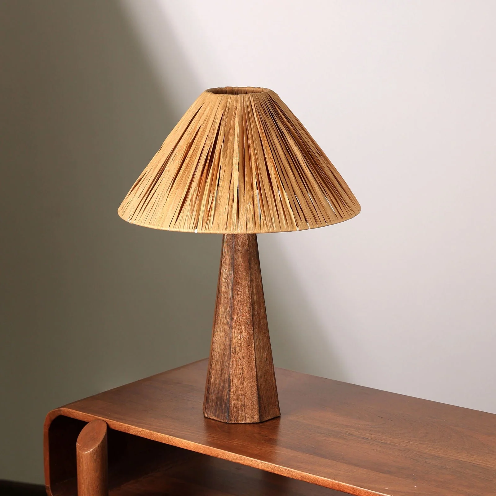 Harmony Table Lamp - Raffia, Natural Wood, Perfect For Earthy Spaces - Image 4