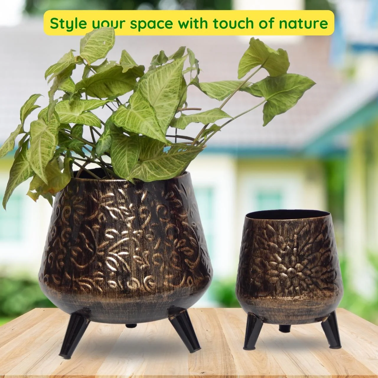 Hazel Iron Planter Stand Set – Indoor & Outdoor Décor - Image 6
