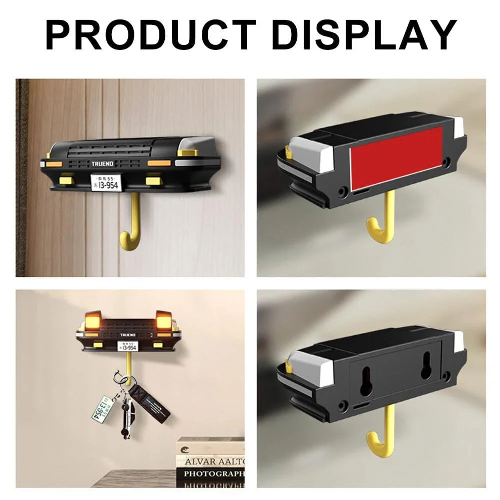 Headlite: Car Bumper Keychain Holder with LED Headlight & Blinkers, Wall Mount & LED Lights, Unique Retro Car Design for Entryway, Living Room, Office & Gift for Car Lovers - Image 4