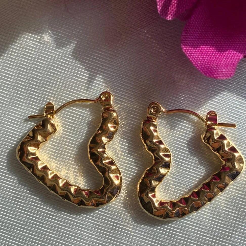 Heart Hoop Anti Tarnish Earring - Image 2