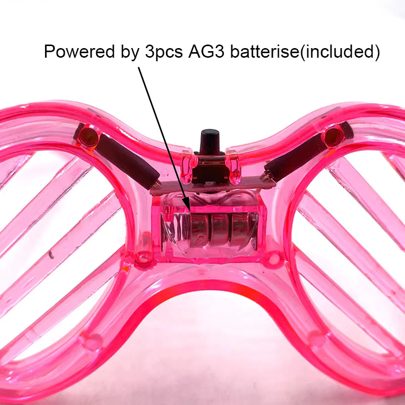Heart Led Party Goggles Night Events Wireless Partywear Glasses 1PC - Image 2