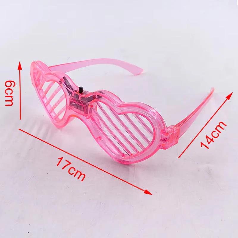 Heart Led Party Goggles Night Events Wireless Partywear Glasses 1PC - Image 3
