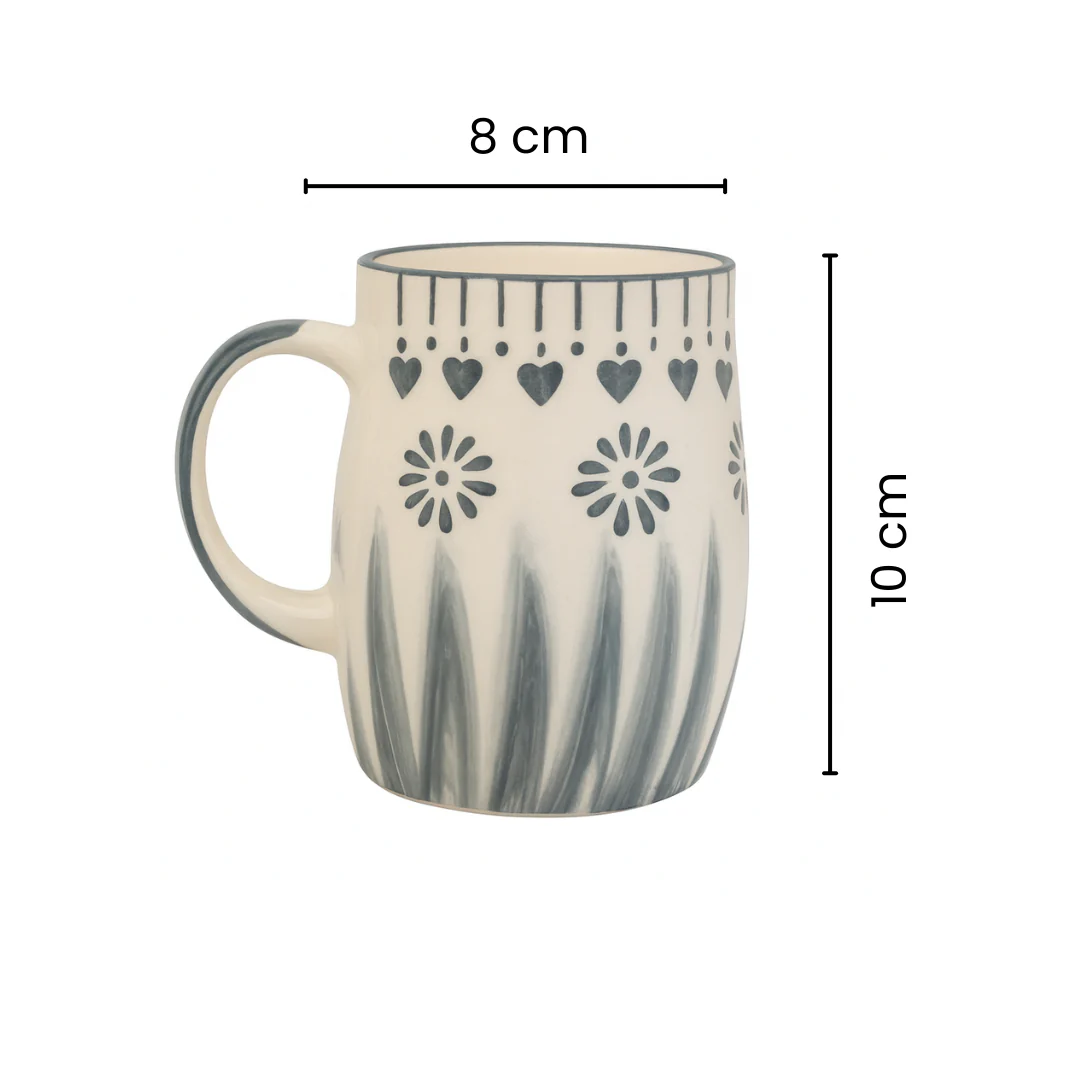 Heart Line | Grey Fire Ceramic Mug | Set of 2 - Image 4