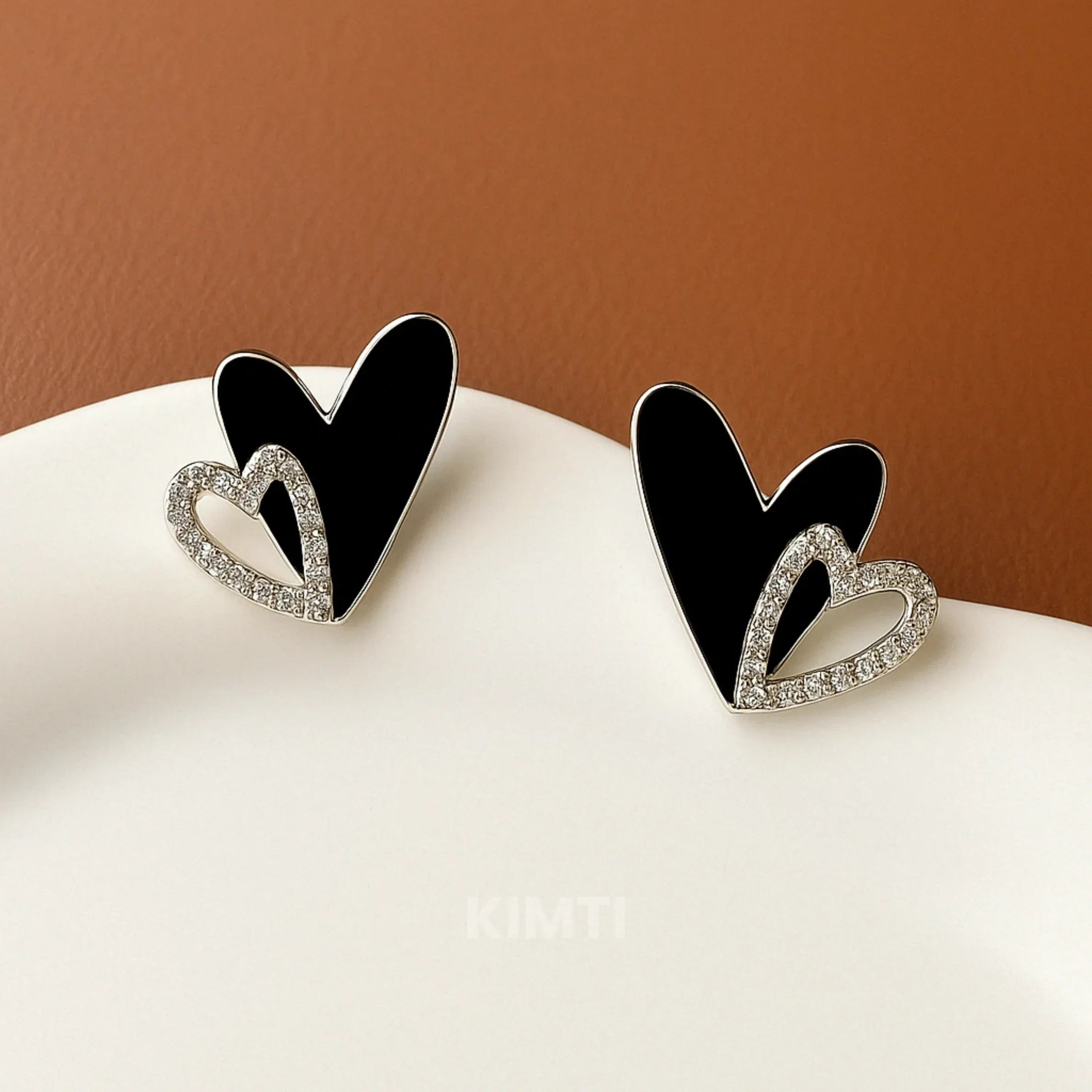 Heart’s Desire Charms Black Stud Earring - Image 6