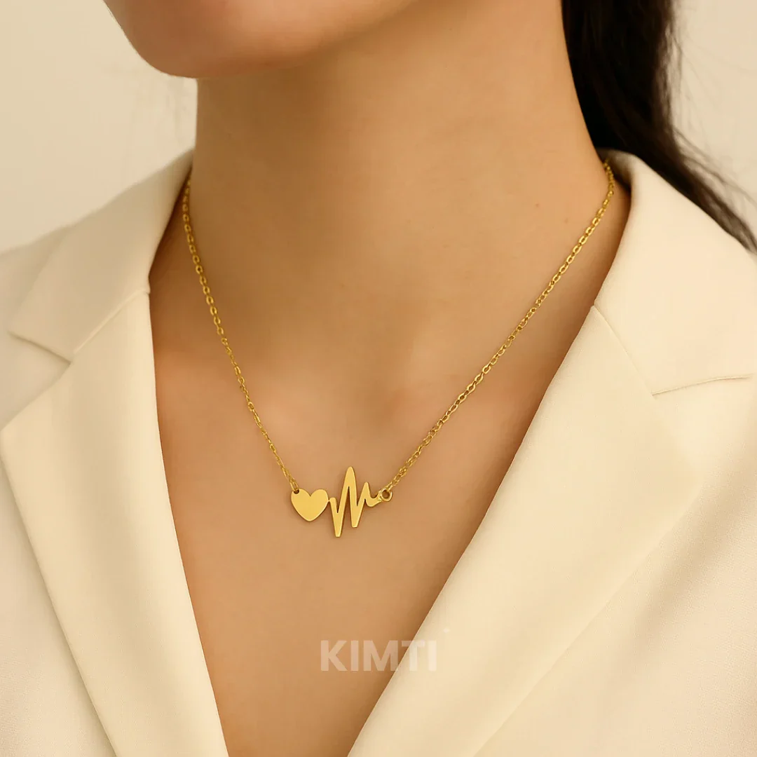 Heartbeat Gold Necklace - Image 2
