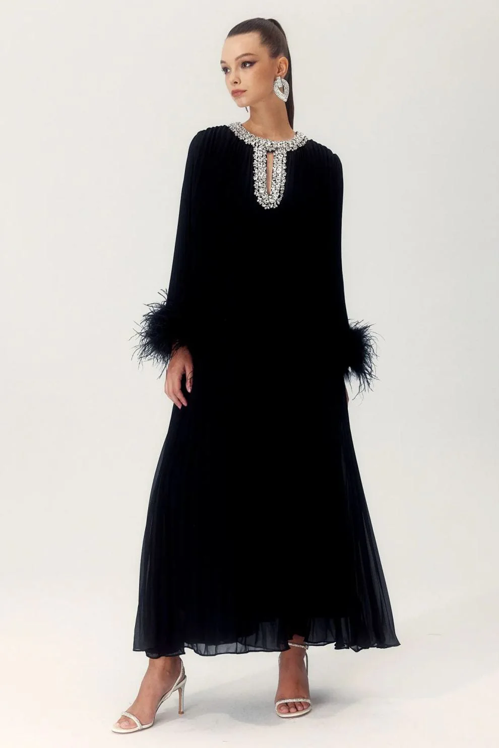 Heather Pleated Luxe Maxi Dress