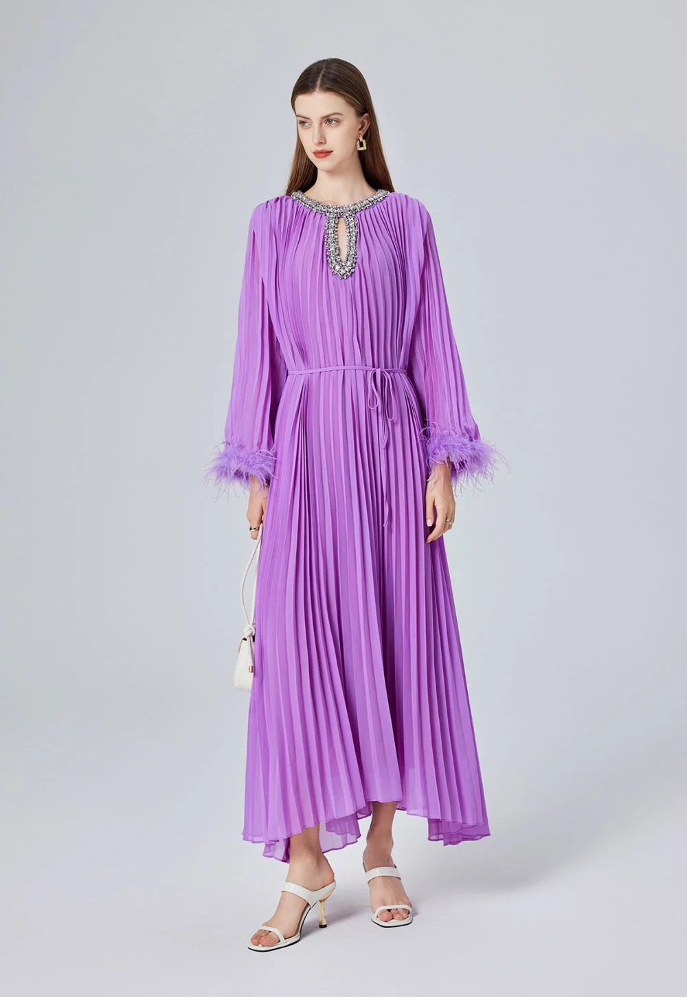 Heather Pleated Luxe Maxi Dress - Image 14