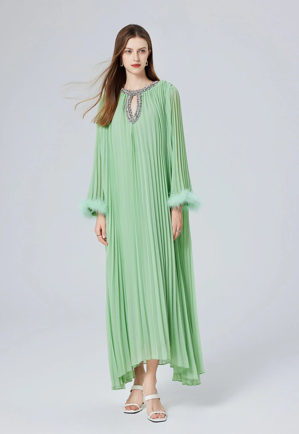 Heather Pleated Luxe Maxi Dress - Image 20