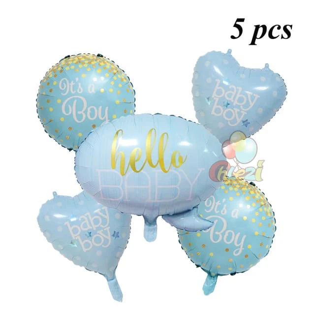 Hello Baby Foil Balloon (Blue) (Pack of 7) - Image 2