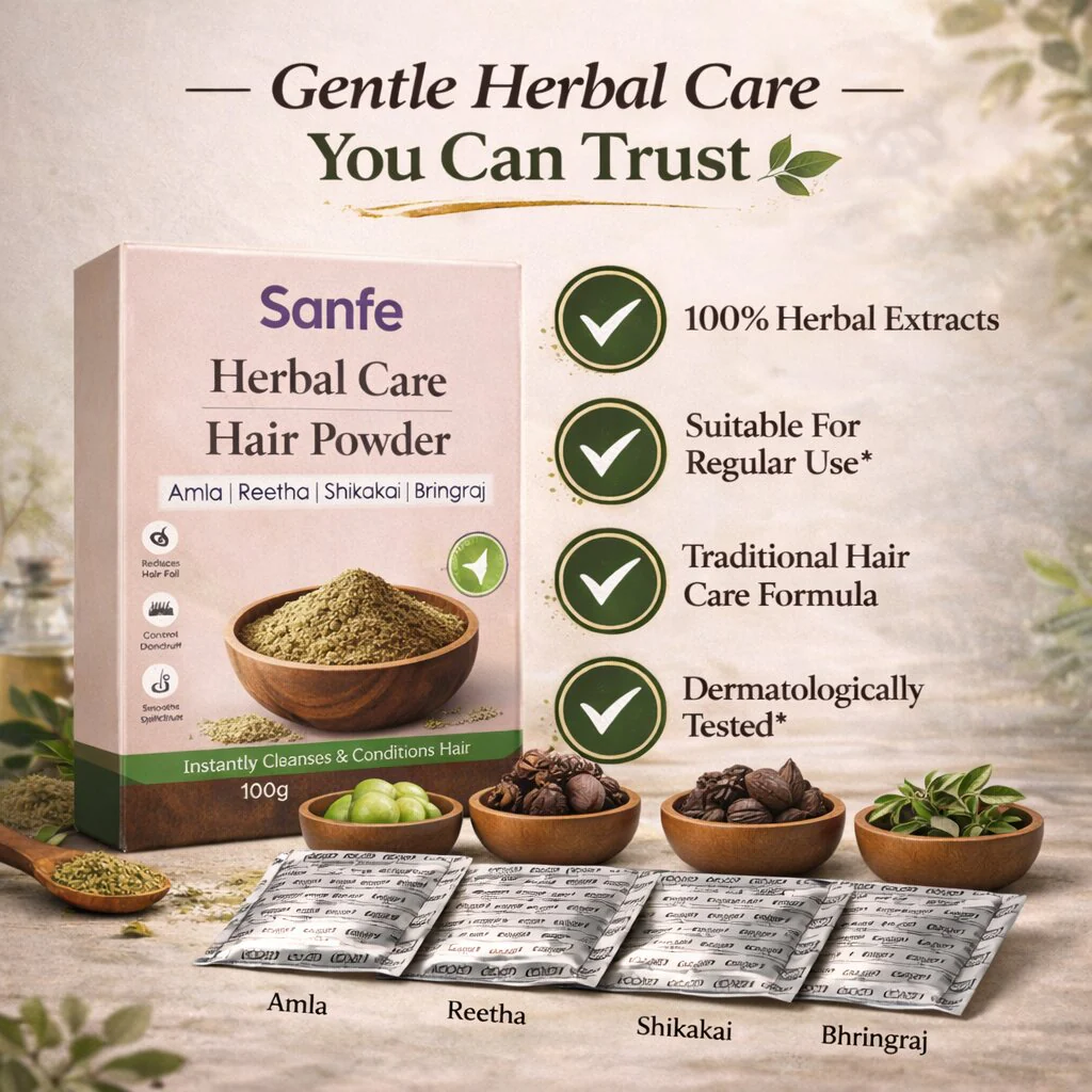 Herbal hair care powders - Amla Reetha Shikakai Bhringraj - 200g (Pack of 3) - Image 2