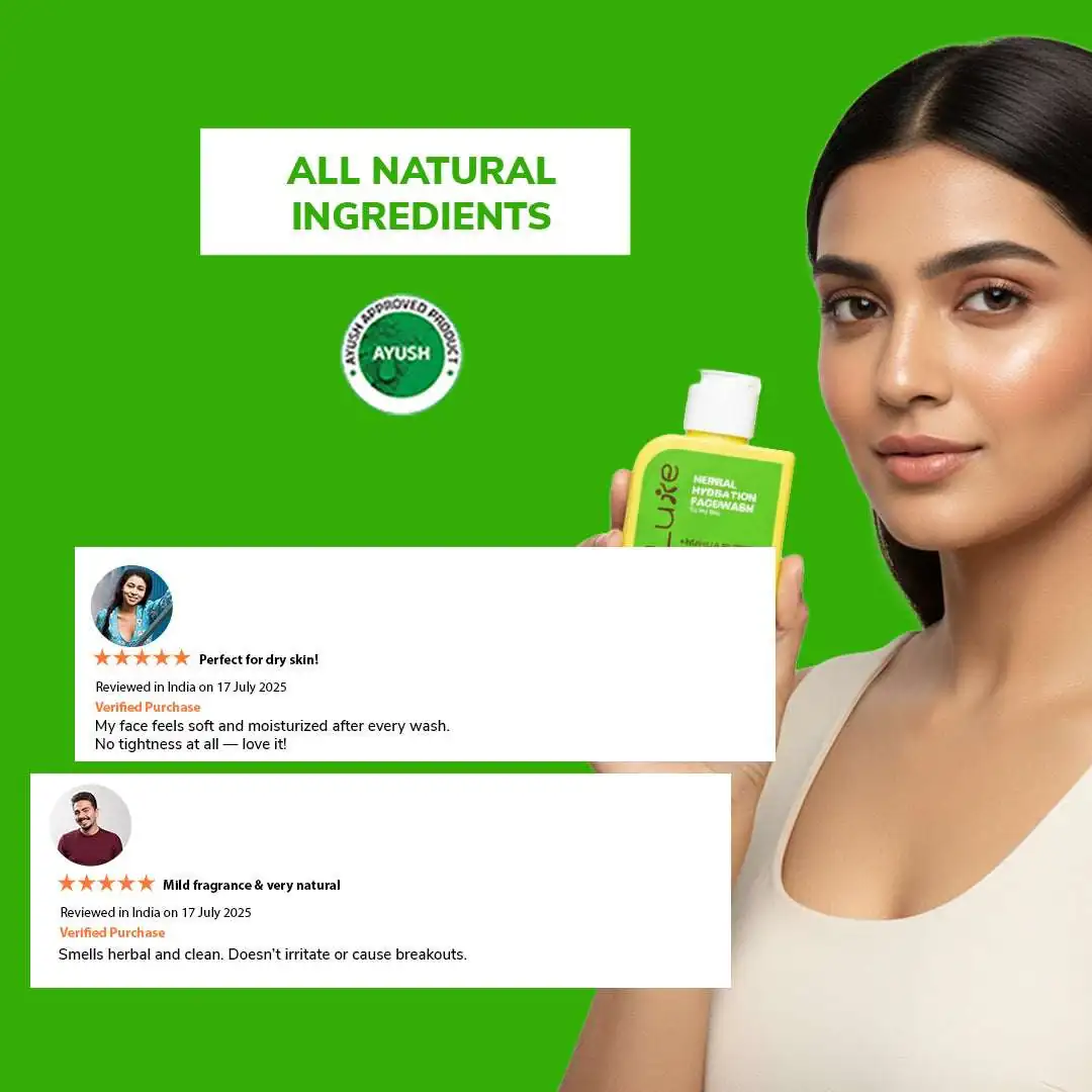 Herbal Hydration Facewash | Deeply Moisturizing & Soothing Cleanser with Aloe and Jojoba Oil | 100 ml - Image 2