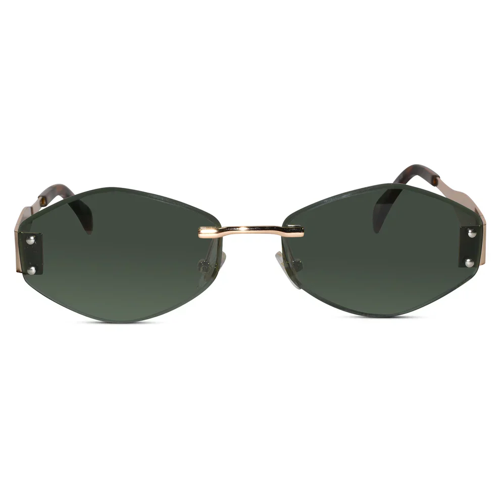 Hexa Designer Pink Rimless Sunglasses - Image 6