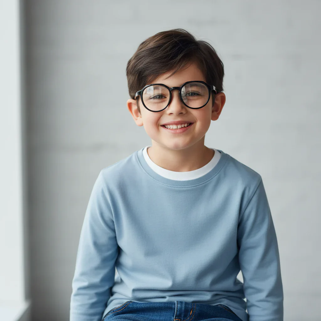 Hexagonal Shape Black Color Eyeglasses For Kids