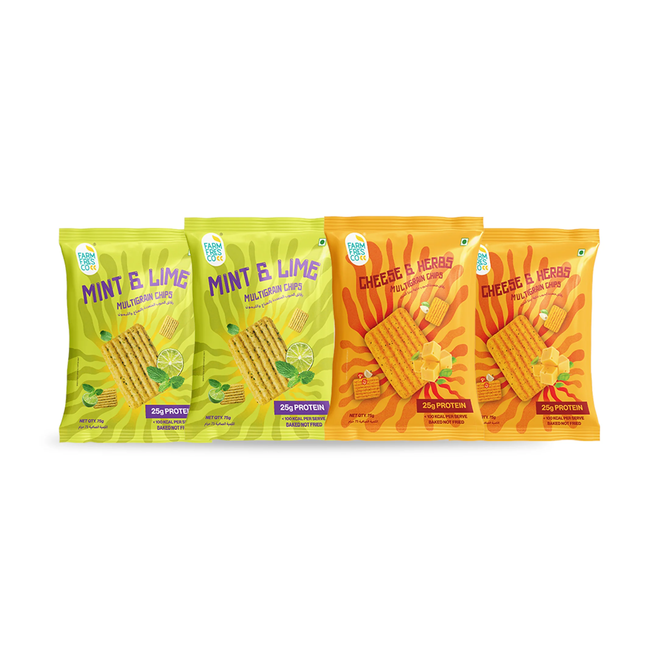 High Protein Multigrain Chips Combo – Mint & Lime + Cheese & Herbs (4 Packs x 75g each) - Image 9