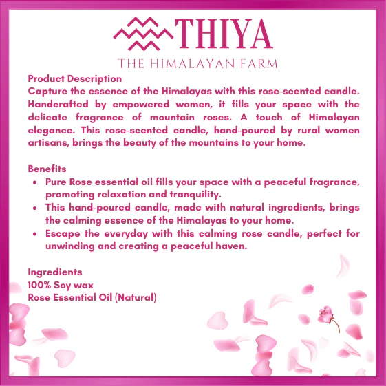 Himalayan Bloom | Rose Scented Candle | 100% Soy Wax Candle - Image 4