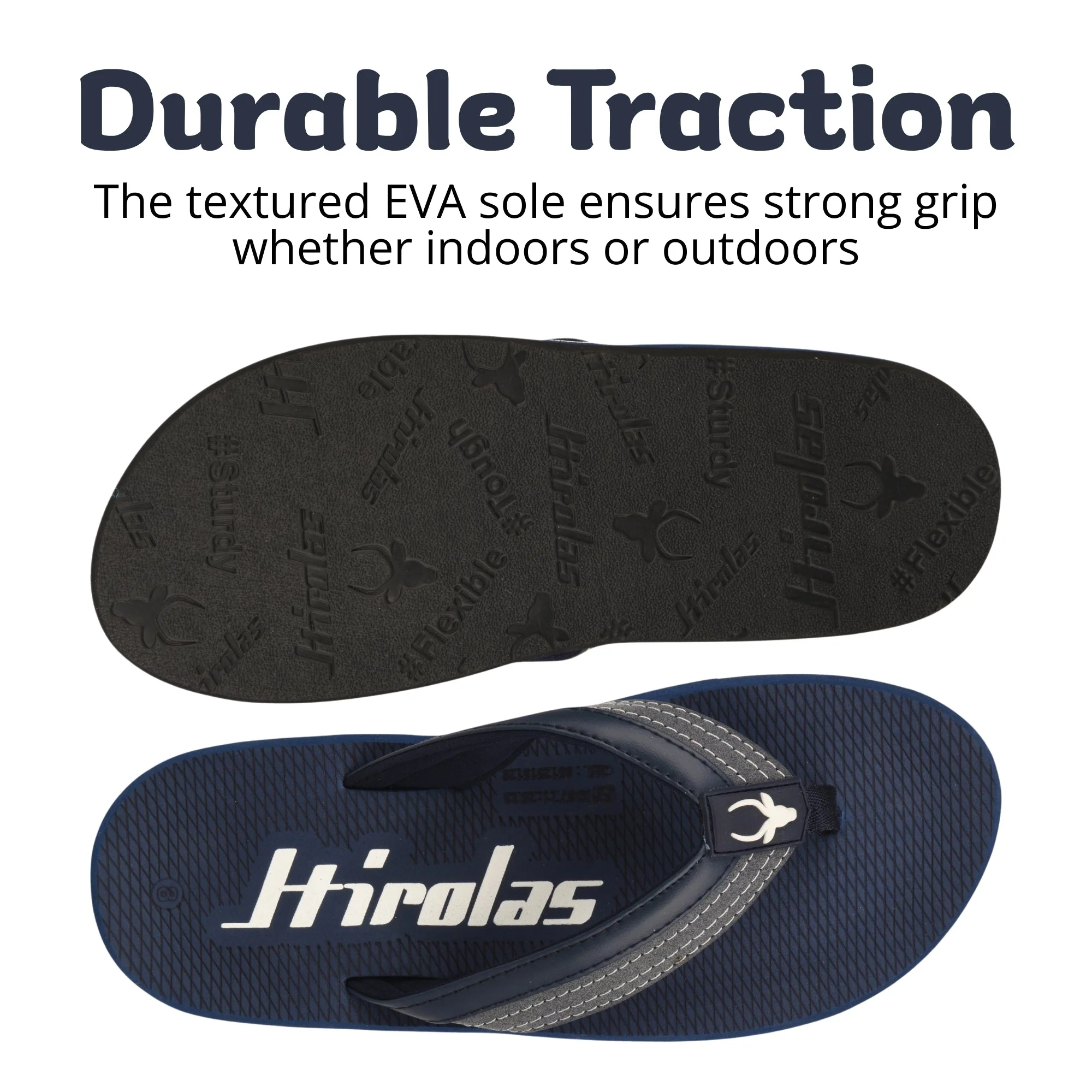 Hirolas Men’s Blue EVA Flip Flops Lightweight Casual Slippers for Daily & Beach Wear -HROFF36BLU - Image 6