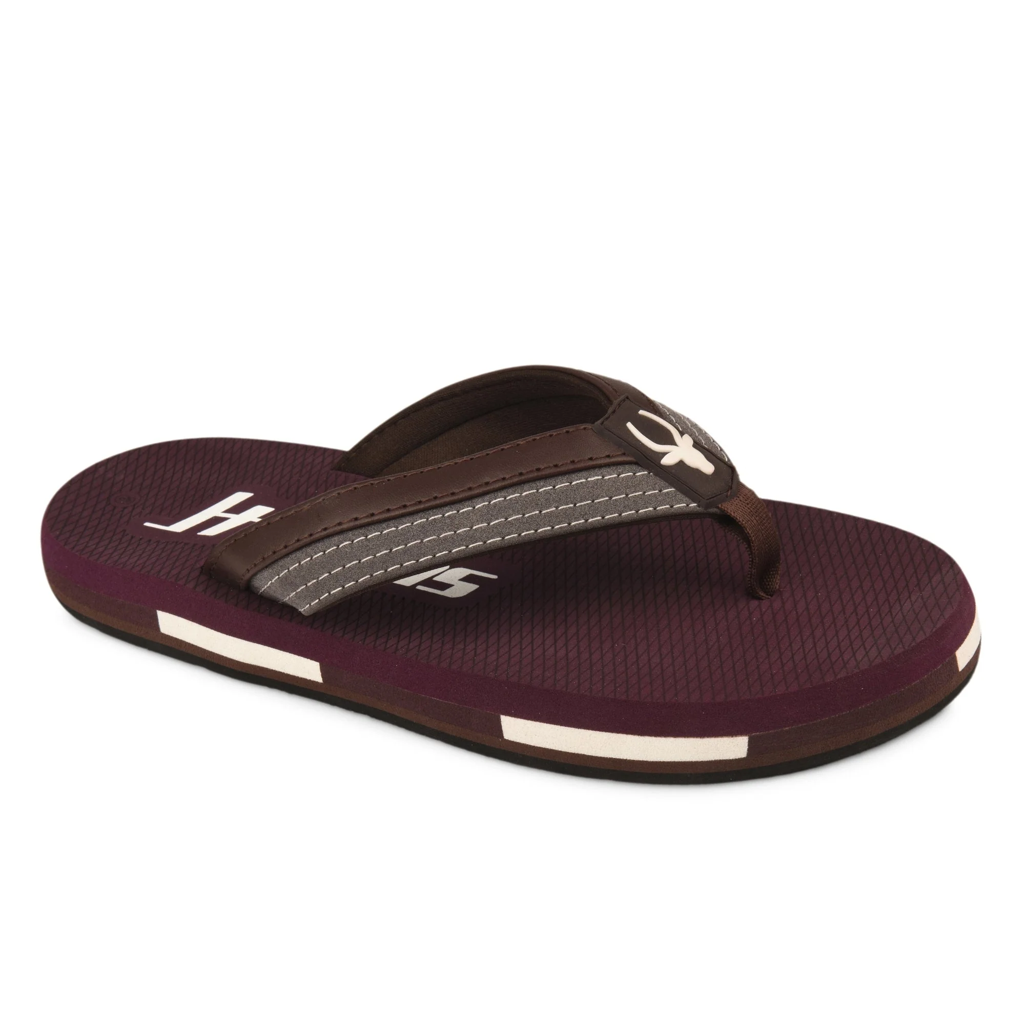 Hirolas Men’s Maroon EVA Flip Flops Lightweight Casual Slippers for Daily & Beach Wear -HROFF36MRN - Image 8