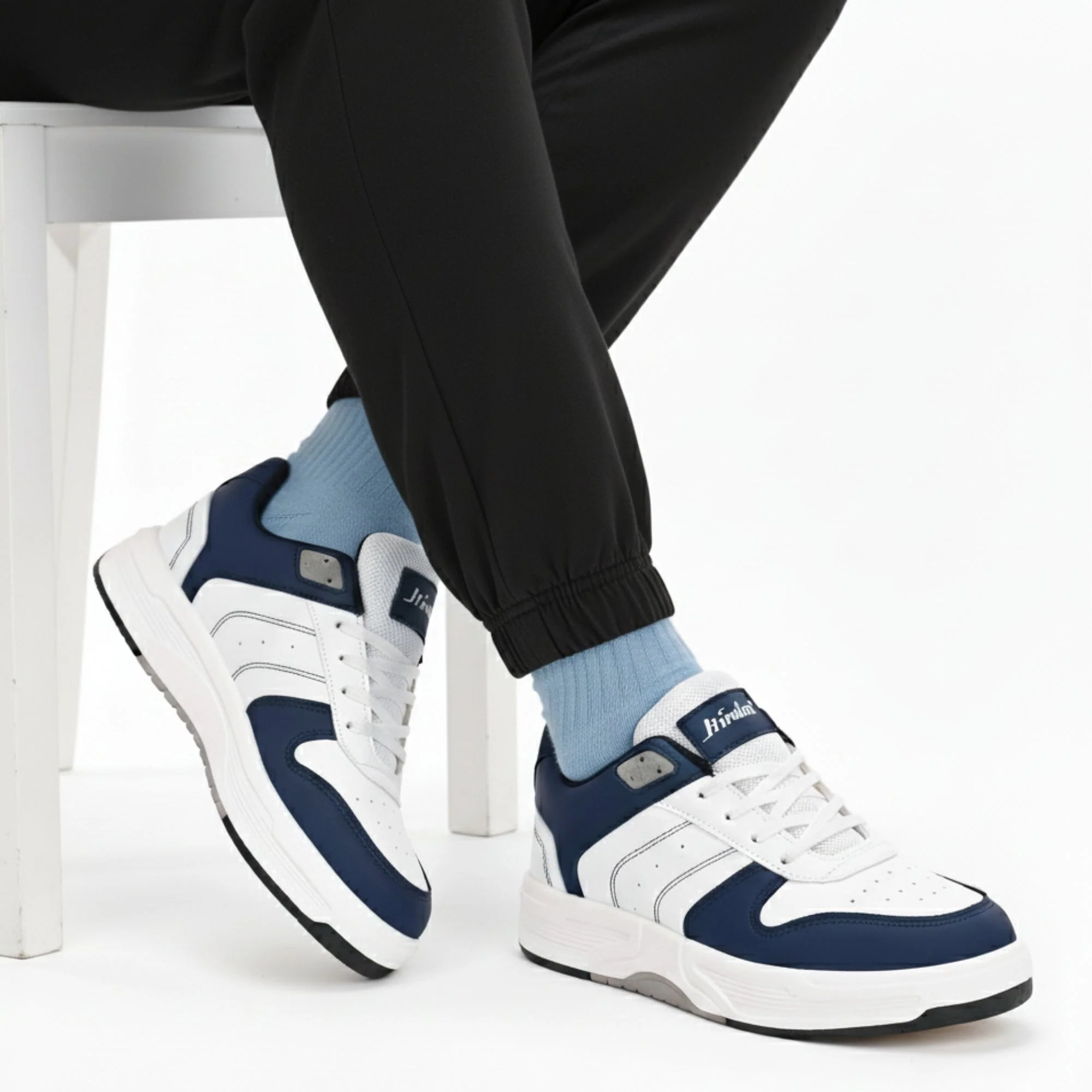 Hirolas Men's Blue & White Casual Sneaker Comfortable Daily Wear Shoes with Cushioned Insole & Durable Sole HRL2084WHB - Image 4