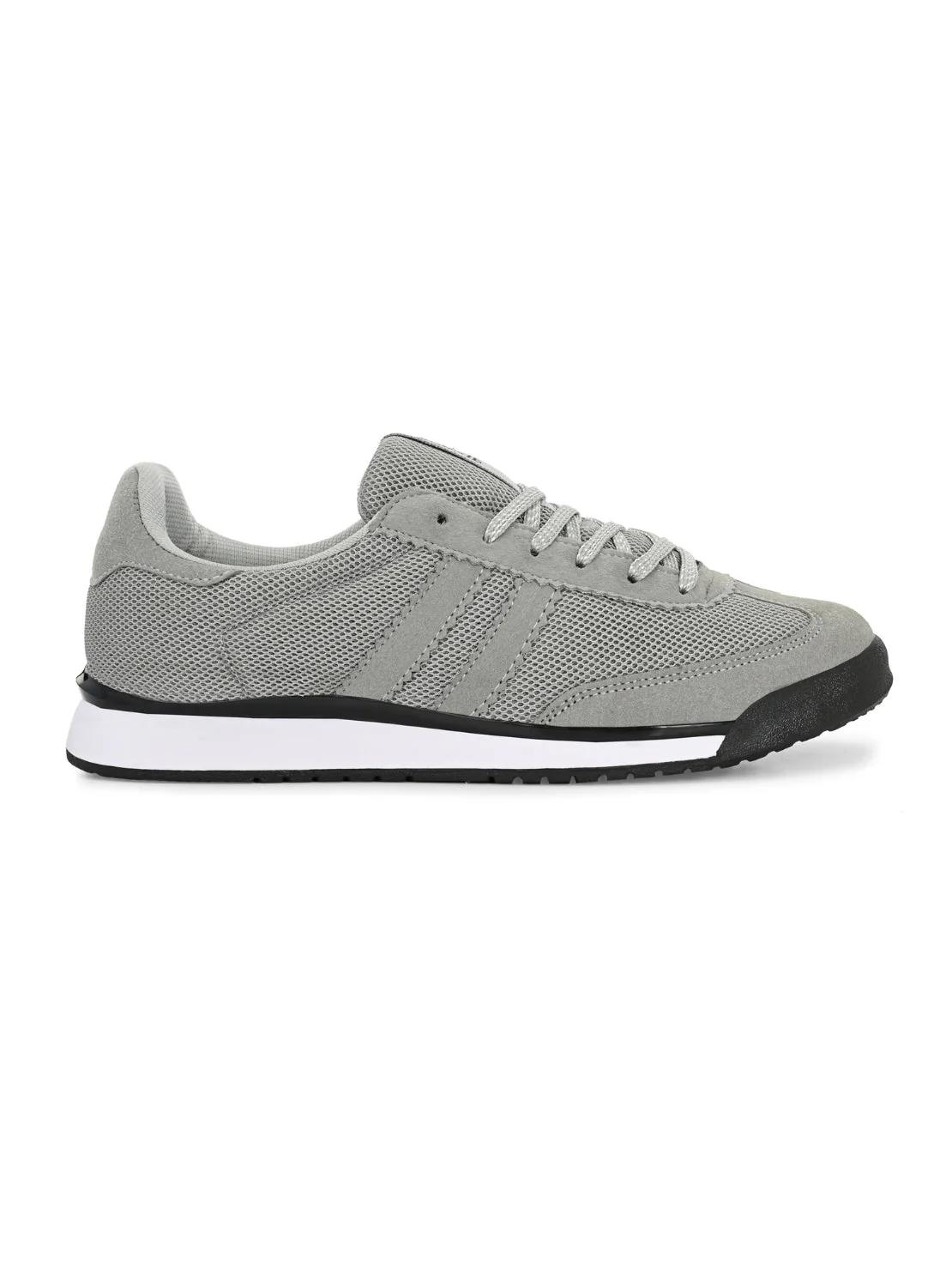 Hirolas Men's Grey Running Shoes Lightweight Breathable Mesh Sneaker Non-Slip Casual with Cushioning & Comfort Sole HRLSN01GRY