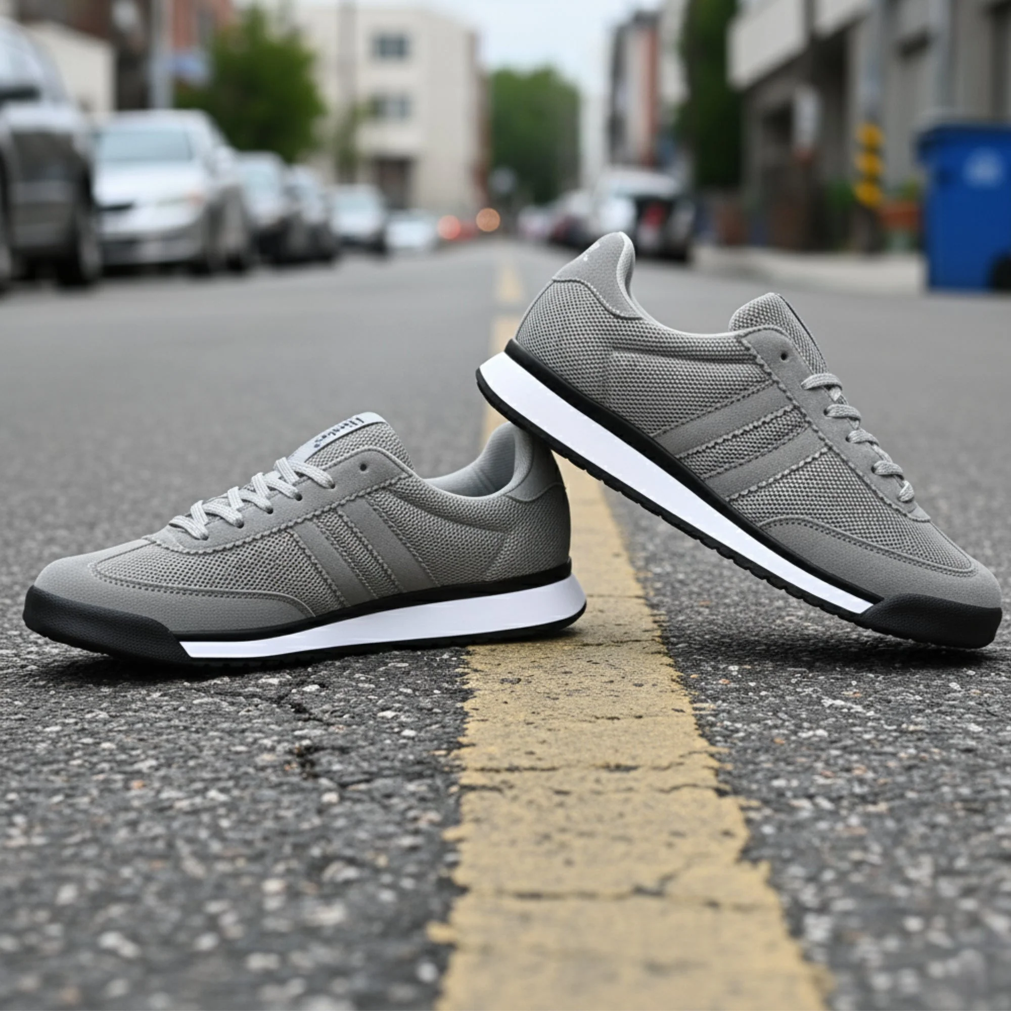 Hirolas Men's Grey Running Shoes Lightweight Breathable Mesh Sneaker Non-Slip Casual with Cushioning & Comfort Sole HRLSN01GRY - Image 8