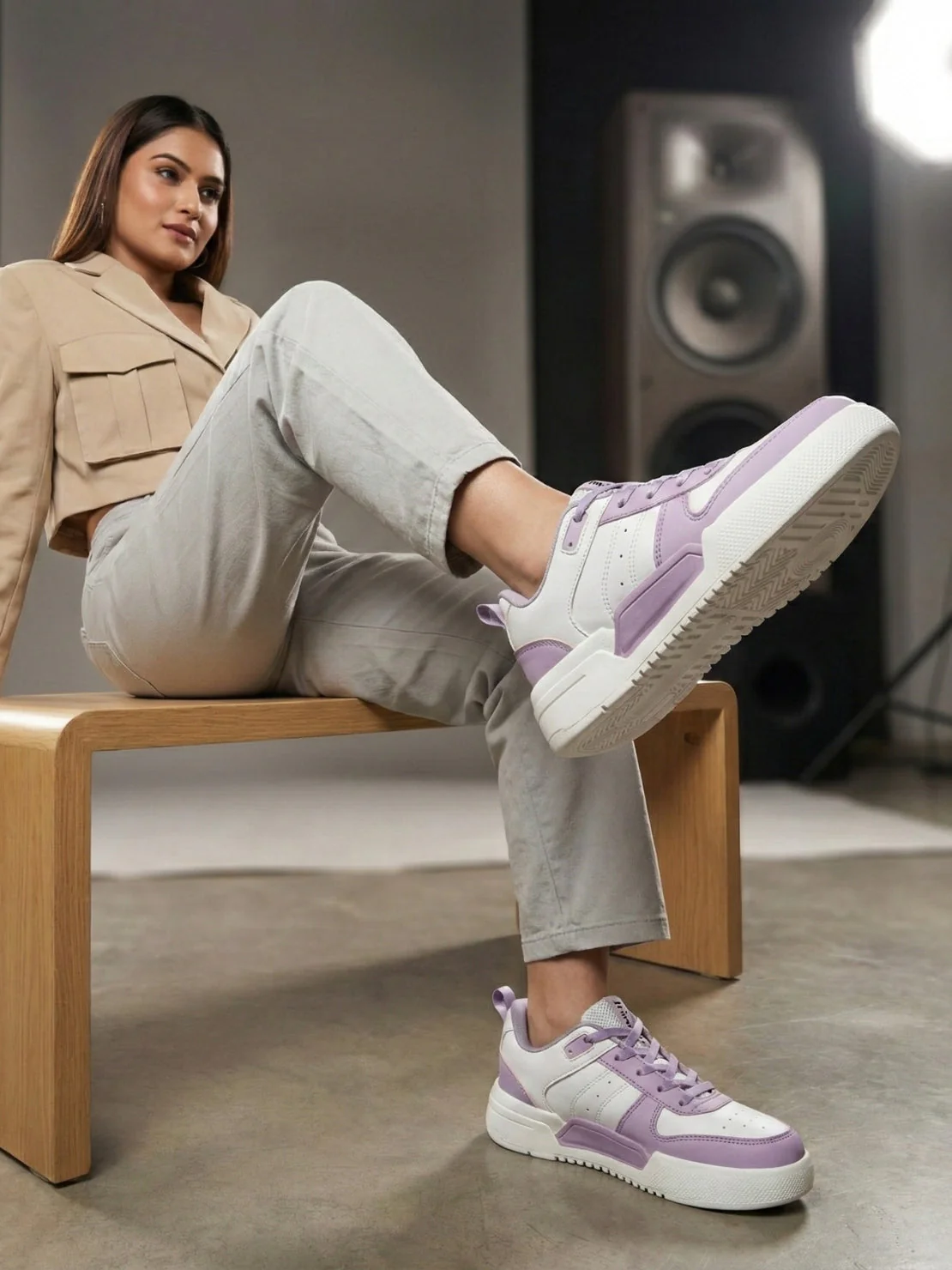 Hirolas Urbania Women's Everyday Comfort Sneaker_Shoes - White/Purple - Image 2