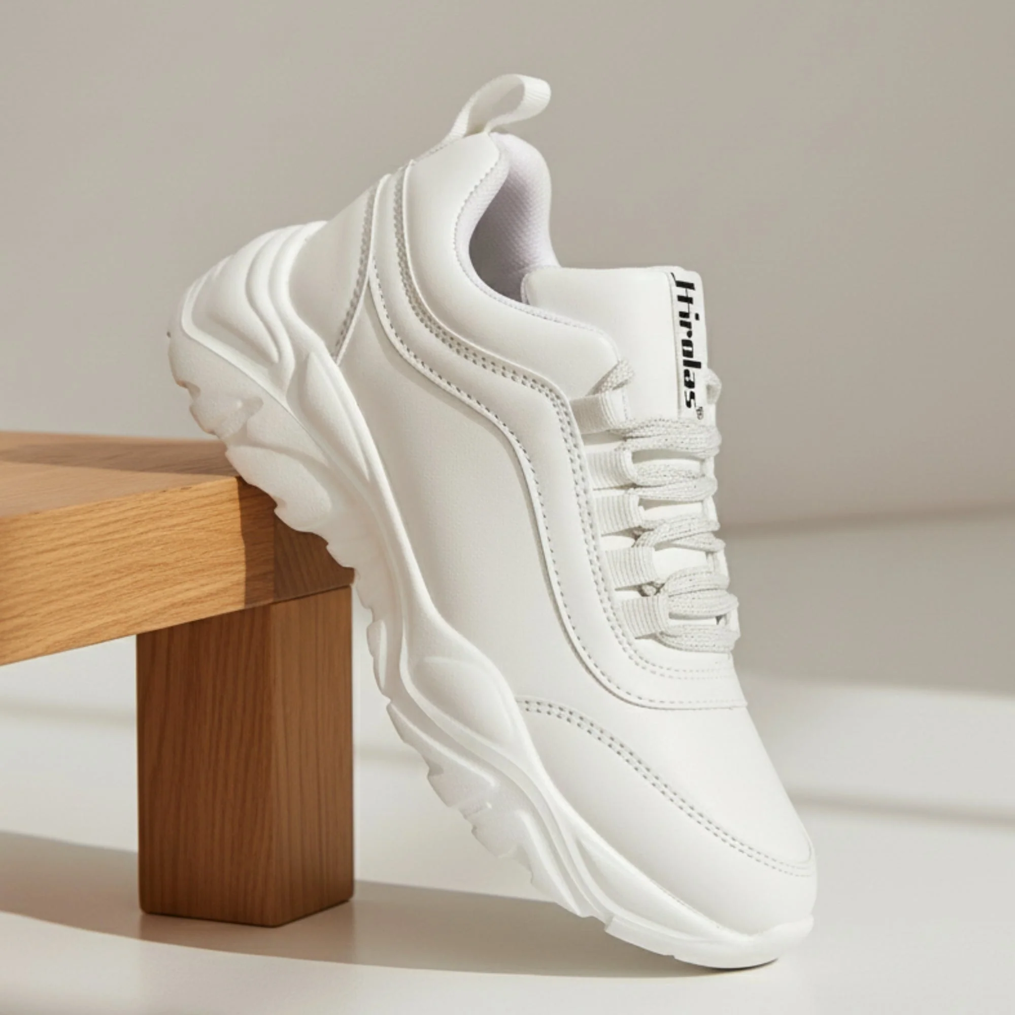 Hirolas Women White Lightweight Chunky Sports_Shoes - Image 3
