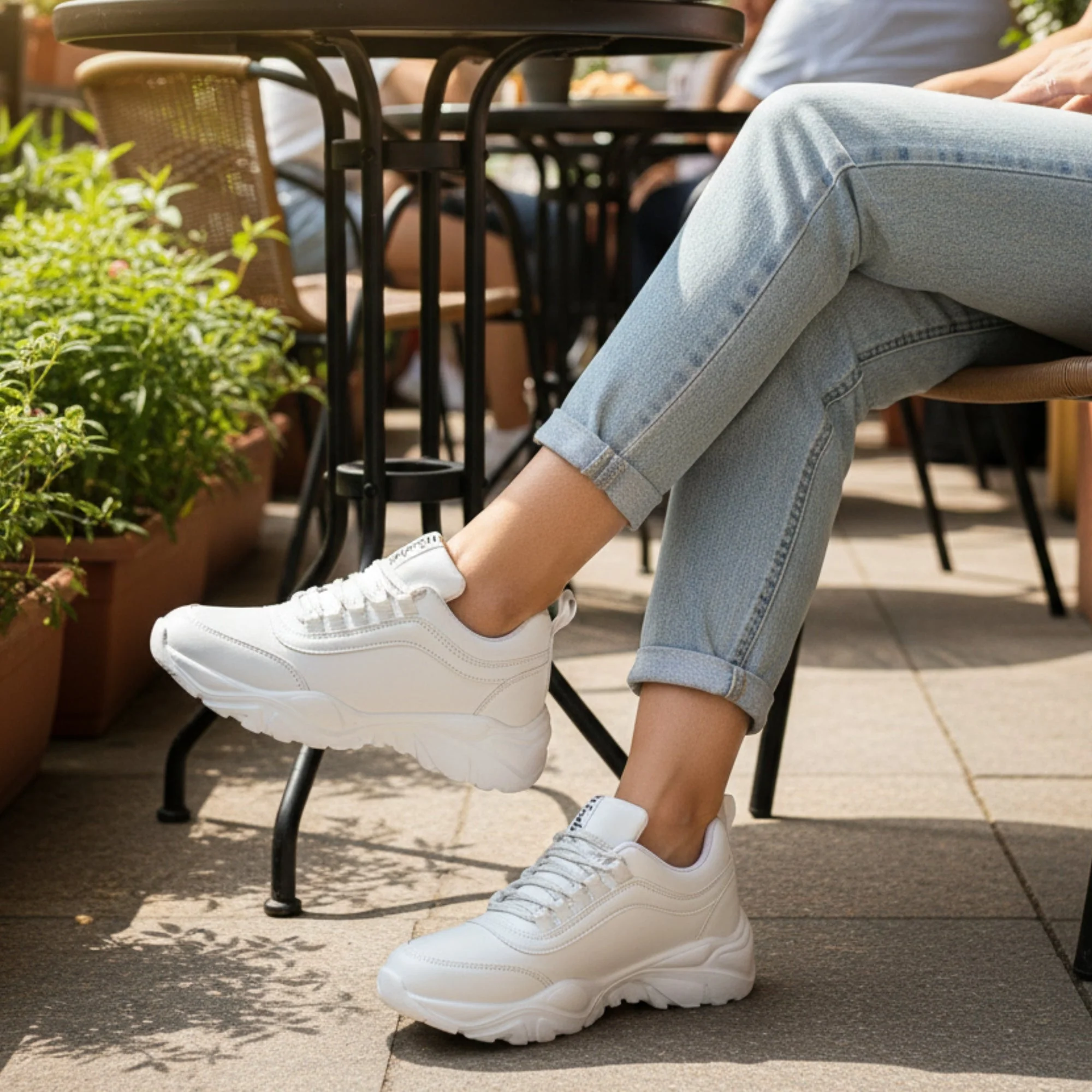 Hirolas Women White Lightweight Chunky Sports_Shoes - Image 9