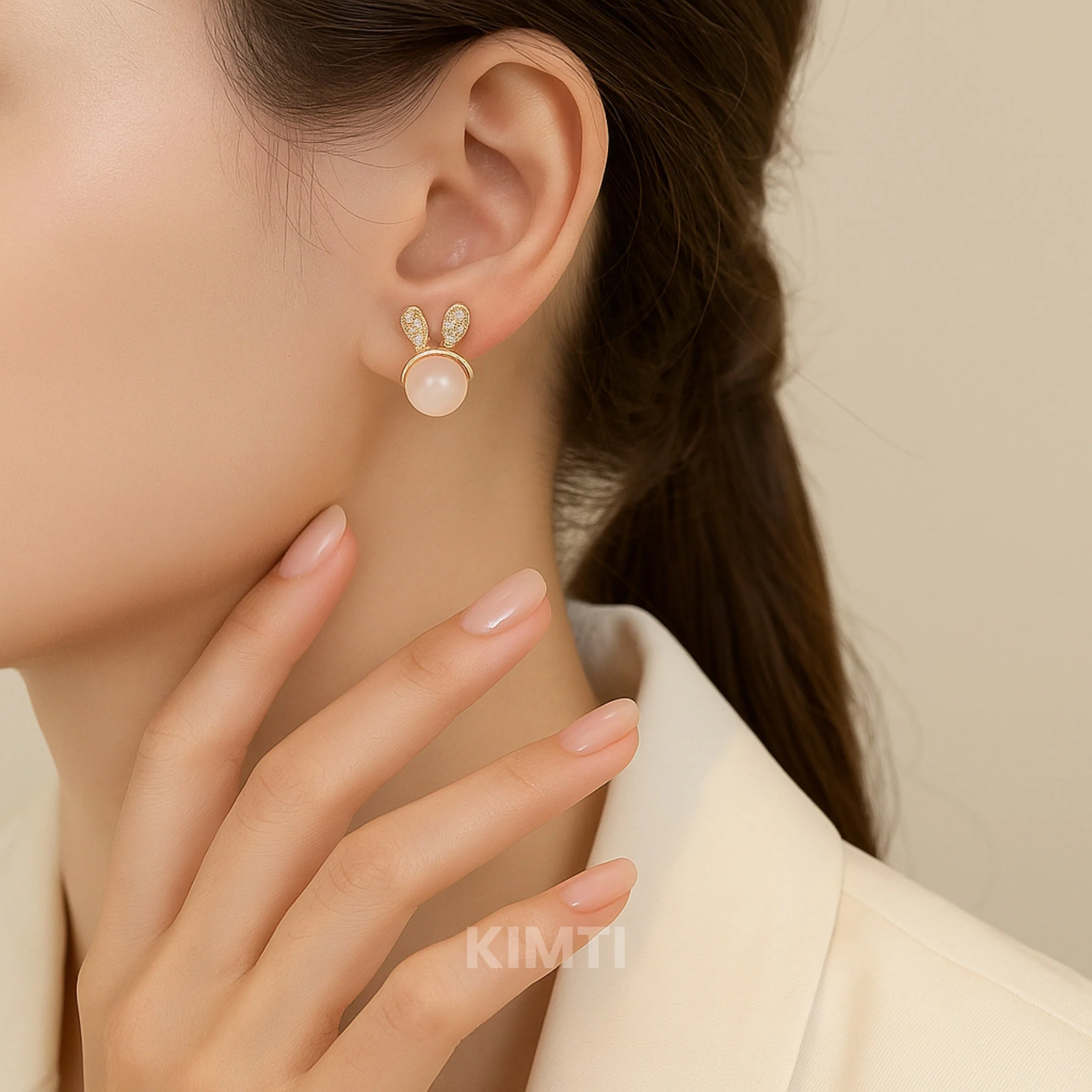 Honey Bunny Silver Stud Earring - Image 2